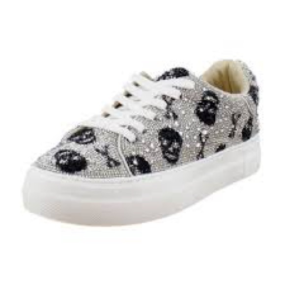 Betsey Johnson Women's Glitter Skull Sneakers - Picture 5 of 9